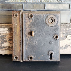#38419 - Antique&nbsp;Door&nbsp;Rim&nbsp;Lock&nbsp;and&nbsp;Catch&nbsp;image