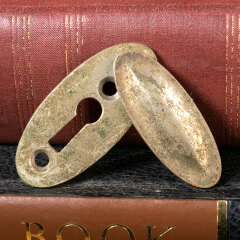 #41208 - Antique&nbsp;Nickel&nbsp;Plated&nbsp;Brass&nbsp;Keyhole&nbsp;Escutcheon&nbsp;image
