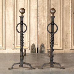 #42809 - Antique&nbsp;Wrought&nbsp;Iron&nbsp;Fireplace&nbsp;Andirons&nbsp;image