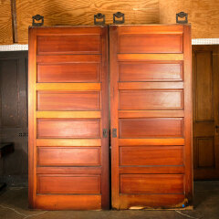 #44059 - 84x96&nbsp;Salvaged&nbsp;Antique&nbsp;6&nbsp;Panel&nbsp;Pocket&nbsp;Doors&nbsp;image