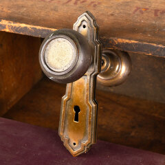 #44217 - Salavged&nbsp;Antique&nbsp;Art&nbsp;Deco&nbsp;Door&nbsp;Hardware&nbsp;Set&nbsp;image