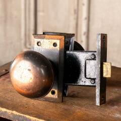 #45305 - Salvaged&nbsp;Antique&nbsp;Japanned&nbsp;Door&nbsp;Hardware&nbsp;Set&nbsp;image