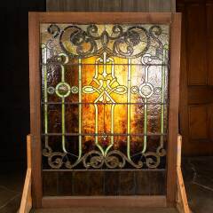 #51255 - Salvaged&nbsp;Large&nbsp;Antique&nbsp;Stained&nbsp;Glass&nbsp;Window&nbsp;image