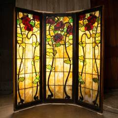#51762 - Salvaged&nbsp;Antique&nbsp;Stained&nbsp;Glass&nbsp;Window&nbsp;Set&nbsp;image