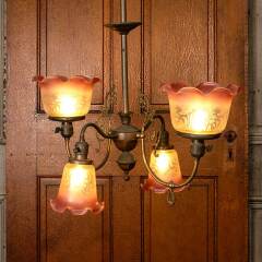 #53446 - Salvaged&nbsp;Antique&nbsp;Gas&nbsp;&&nbsp;Electric&nbsp;Chandelier&nbsp;image