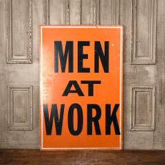 #53983 - 32x48&nbsp;Vintage&nbsp;MEN&nbsp;AT&nbsp;WORK&nbsp;Wall&nbsp;Sign&nbsp;image