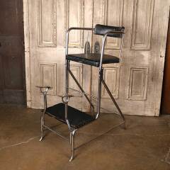#53991 - Vintage&nbsp;Paidar&nbsp;Chrometube&nbsp;Shoeshine&nbsp;Stool&nbsp;image