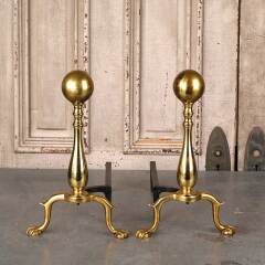 #54173 - Vintage&nbsp;Brass&nbsp;Fireplace&nbsp;Andirons&nbsp;image