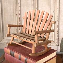 #54387 - Miniature&nbsp;Wooden&nbsp;Rocking&nbsp;Chair&nbsp;Bench&nbsp;image