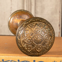 #889 - Antique&nbsp;Norwalk&nbsp;Lock&nbsp;Co.&nbsp;Brass&nbsp;Doorknobs&nbsp;image