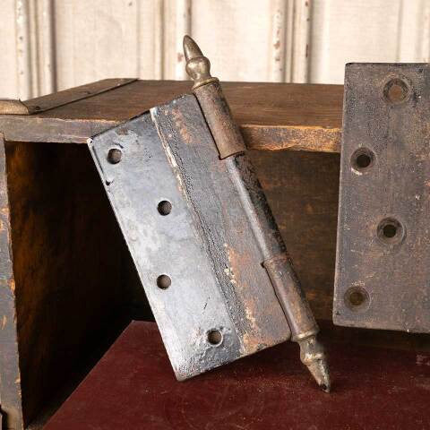 #14890 5" Antique Cast Iron Door Hinges Hardware image 5