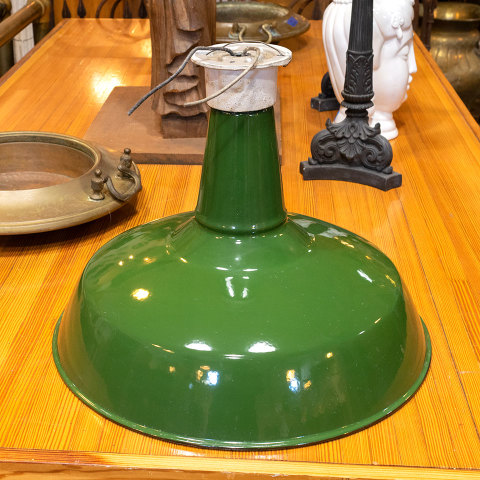 #19455 Antique Porcelain Enameled Industrial Light image 2
