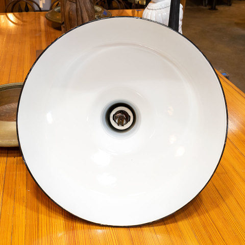 #19455 Antique Porcelain Enameled Industrial Light image 6