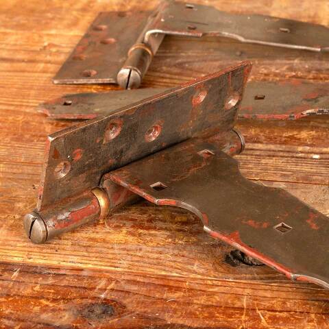 #22196 Salvaged Vintage Metal Strap Door Hinges image 6