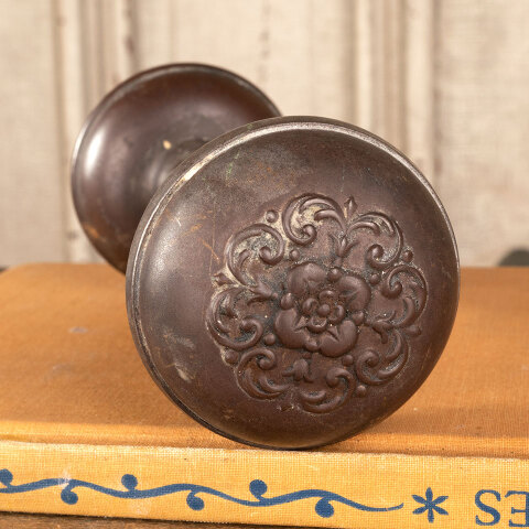 #26732 Antique Lockwood Steel Doorknob Pair image 2