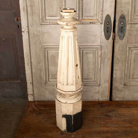 #32183 Antique Octagonal Wood Staircase Newel Post image 5