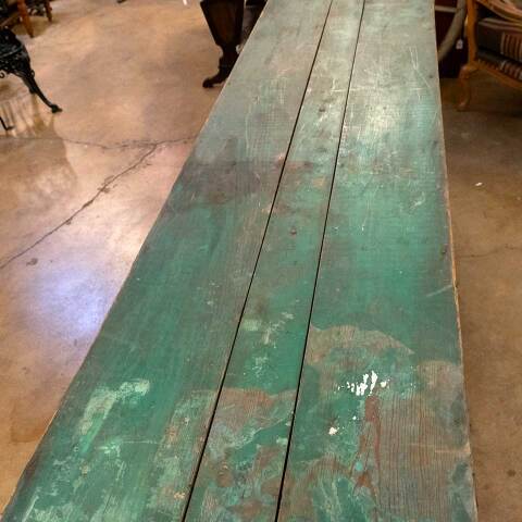 #33003 Antique Wood Harvest Table w/ Folding Legs image 3