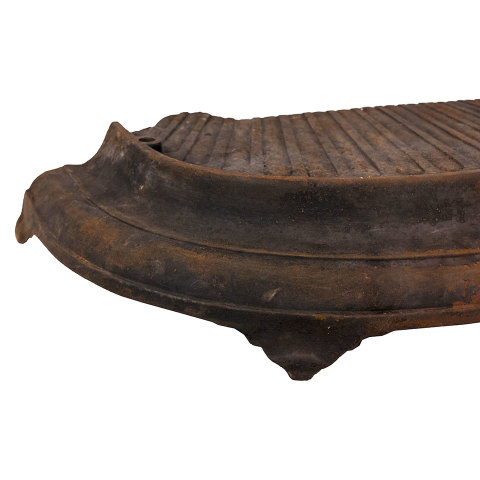 #34888 Salvaged Antique Cast Iron Fireplace Fender image 4