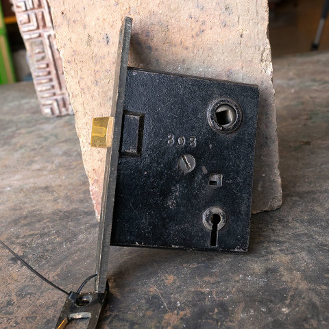 #39194 Antique JB Schroder Co Mortise and Strike image 2