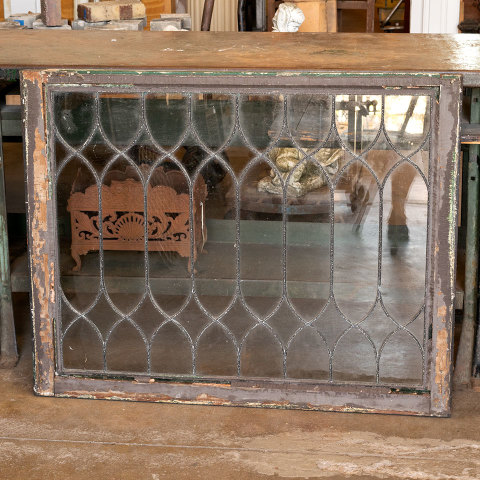 #39796 Salvaged Antique Leaded Glass Window Sash image 4