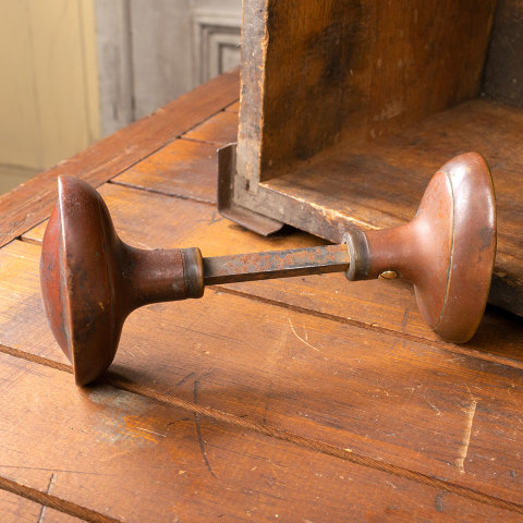#40408 Antique Brass Oval Doorknobs image 5