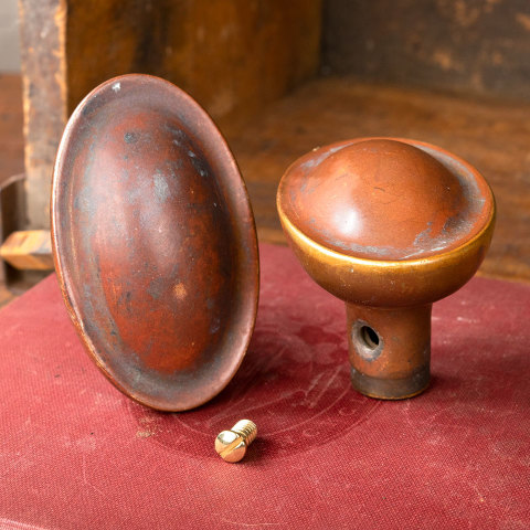 #40408 Antique Brass Oval Doorknobs image 7