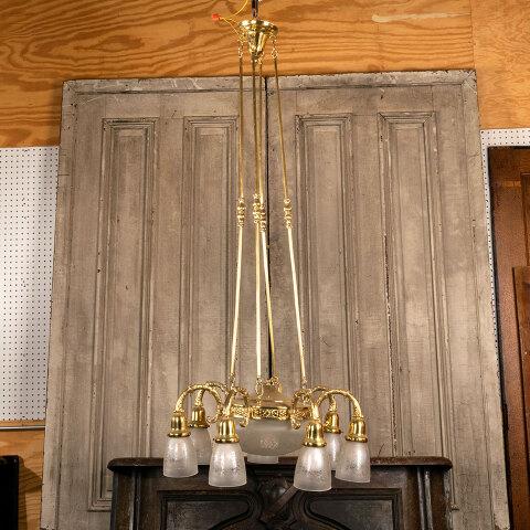 #40645 Reproduction 8 Light Brass Chandelier image 2