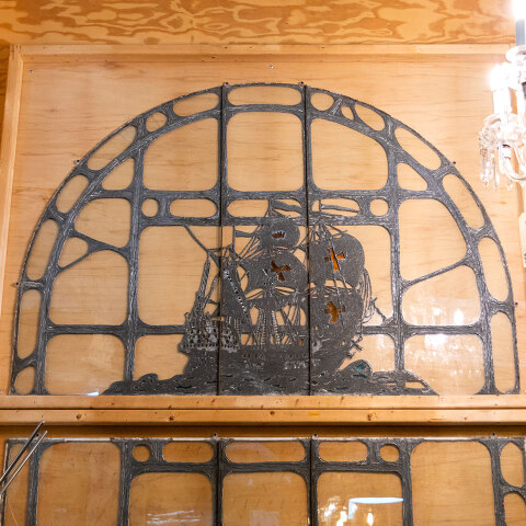 #40668 Antique Leaded Glass Solder Sculpture Panels image 2