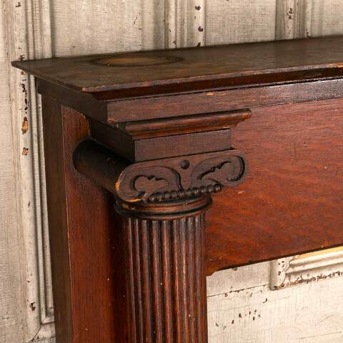 #41168 58x49 Salvaged Antique Oak Fireplace Mantel image 2