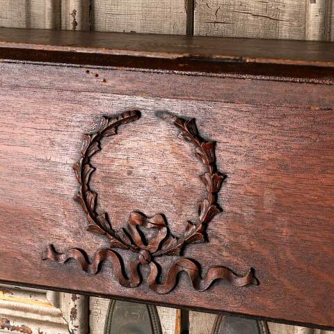 #41168 58x49 Salvaged Antique Oak Fireplace Mantel image 8