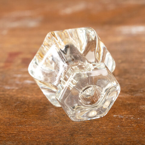 #42853 Vintage Clear Glass Hexagonal Furniture Knob image 5