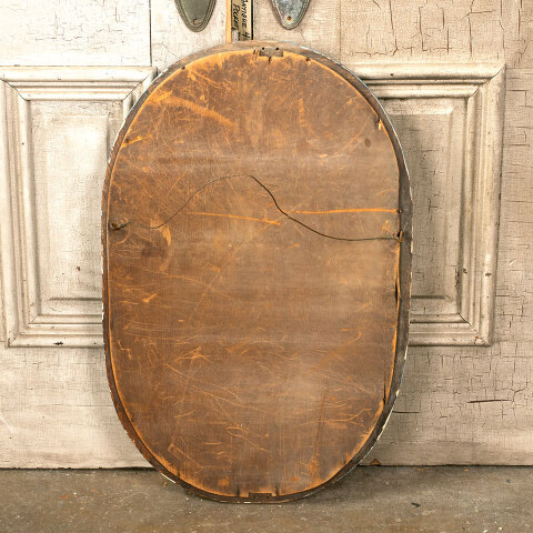 #42991 Antique Oval Wood Framed Beveled Mirror image 5