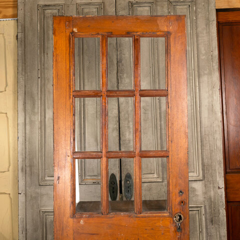 #43082 34x84 Salvaged Antique 9 Lite Entry Door image 2