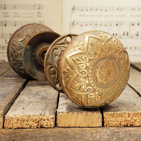 #43121 Antique Russel Erwin Entry Doorknob Set image 2