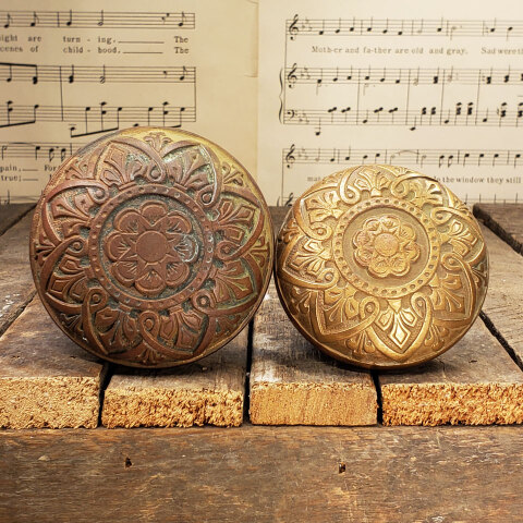 #43121 Antique Russel Erwin Entry Doorknob Set image 4