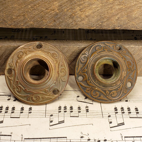 #43121 Antique Russel Erwin Entry Doorknob Set image 6