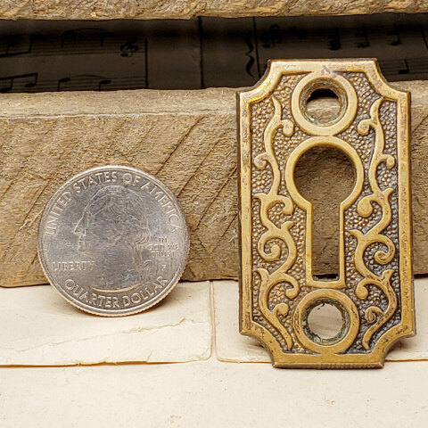 #43130 Antique Bronze Door Keyhole Escutcheon image 5