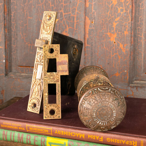 #43148 Antique Mallory Wheeler Door Hardware Set image 8