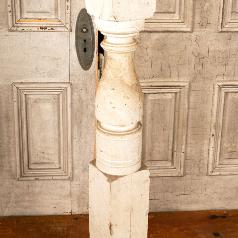 #43812 Salvaged Antique Wood Staircase Newel Post image 3