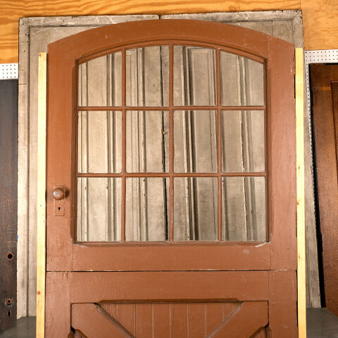 #43839 46x94 Arched Top 12 Lite Wood Dutch Door image 2