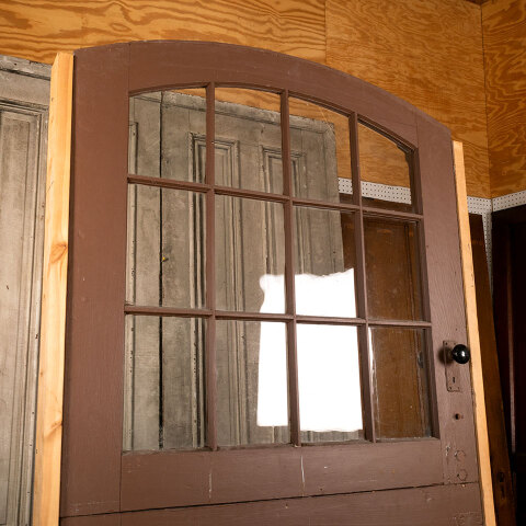 #43839 46x94 Arched Top 12 Lite Wood Dutch Door image 6