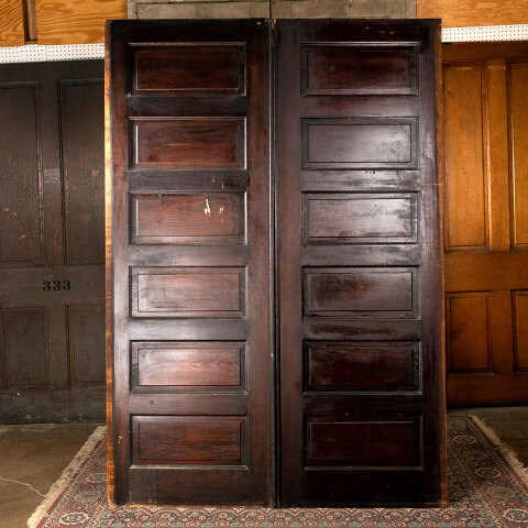 #43860 62x89 Salvaged Antique 6 Panel Pocket Doors image 4