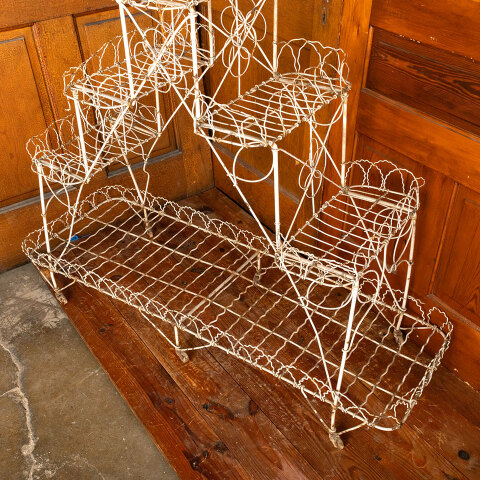 #44328 Antique Victorian Metal Wire Plant Stand image 5
