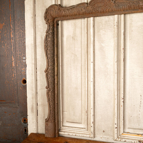 #44427 Antique Ornate Cast Iron Fireplace Surround image 3