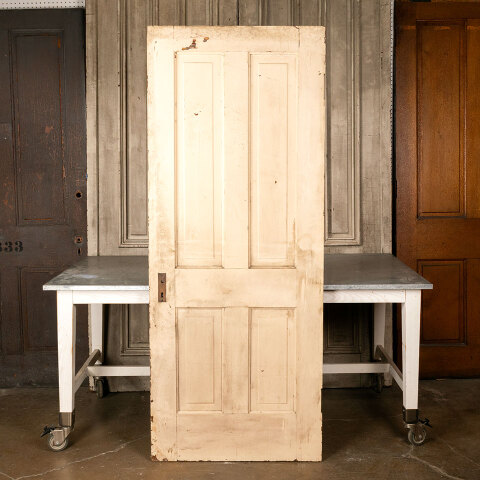 #44897 32x79 Salvaged Antique 4 Panel Interior Door image 4