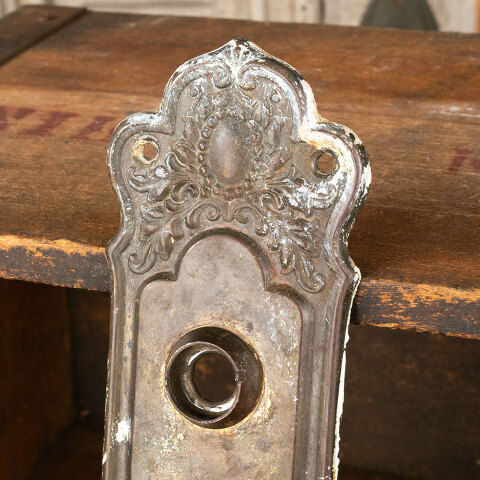 #44914 Antique Ornate Doorknob Backplate Hardware image 2