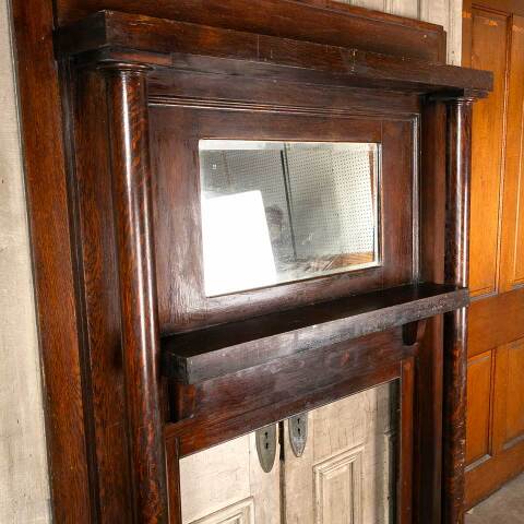 #45050 Salvaged Fireplace Mantel w/ Beveled Mirror image 4