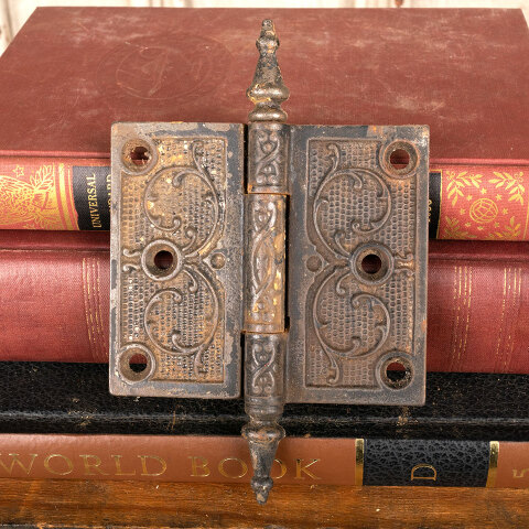 #45299 3 1/2" x 4" Antique Steeple Finial Door Hinge image 2
