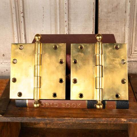 #45557 5" Antique Brass Door Hinges Hardware image 2