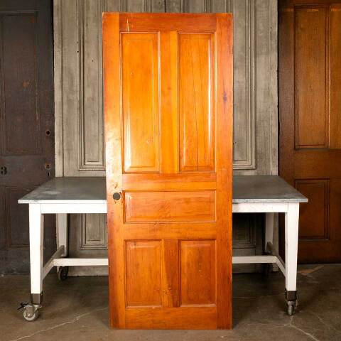 #45860 31x78 Antique 5 Panel Wood Interior Door image 4